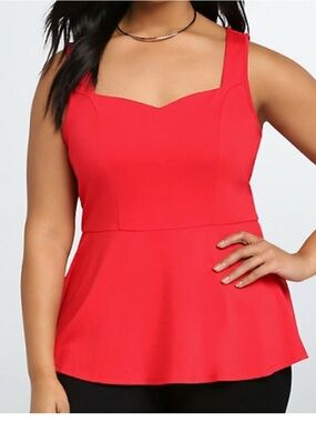 Torrid Size 6 Red Sweetheart Peplum Camisole